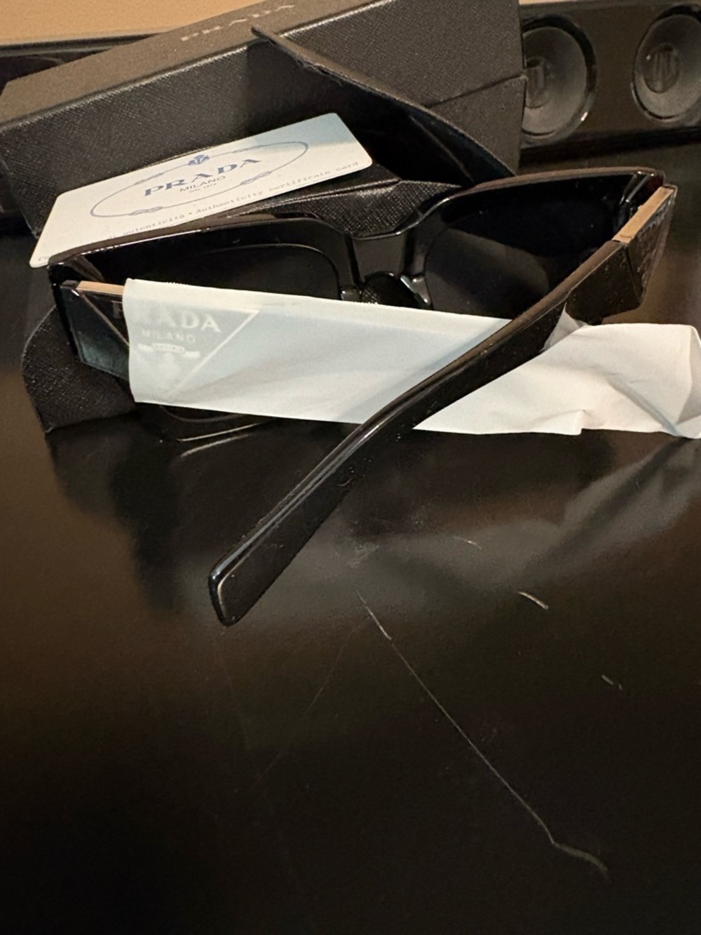 Prada Black Gloss Triangle Logo Sunglasses - Picture 6 of 9